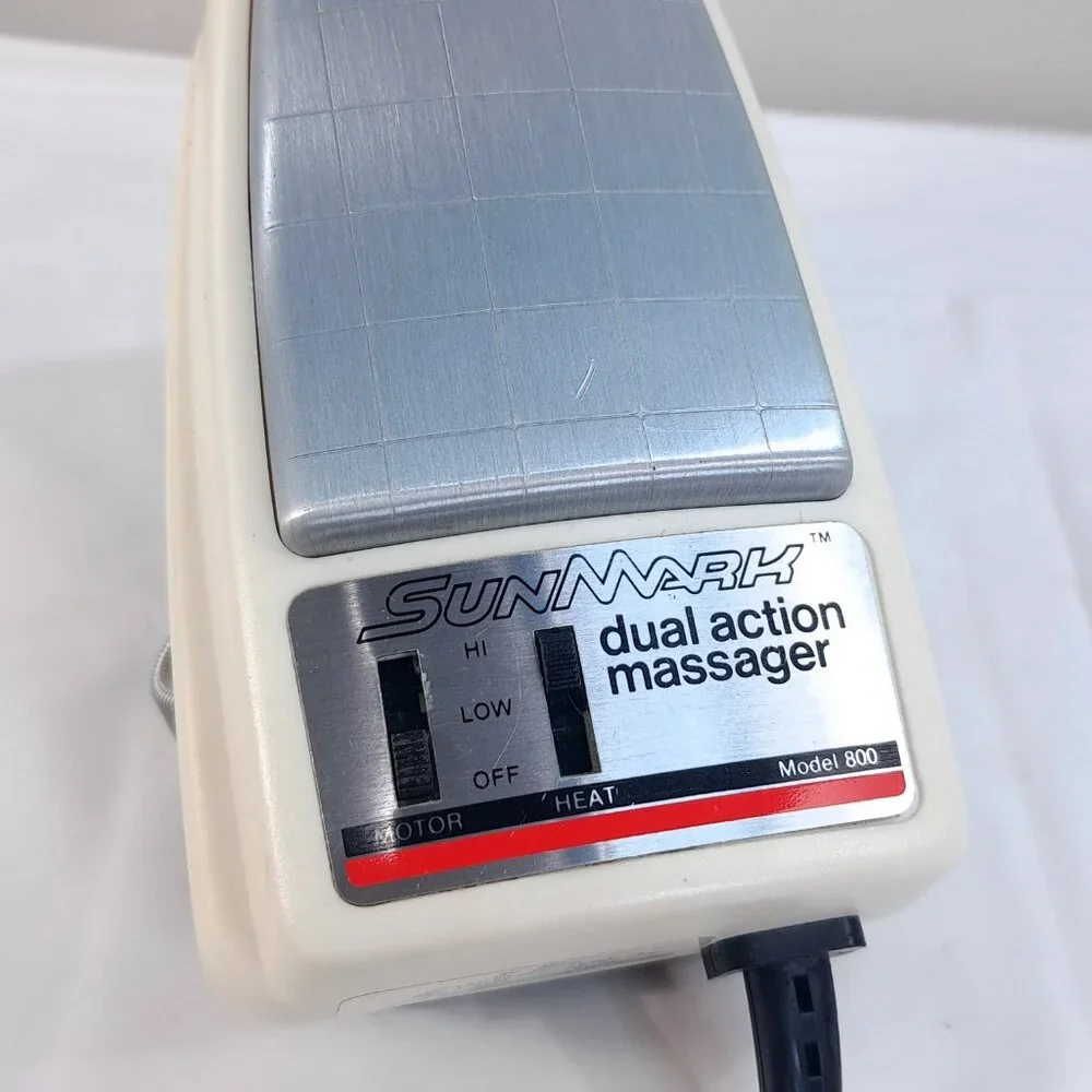 SUNMARK dual action massager Heat model 800 Sun Mark Swedish Style Handheld WORK